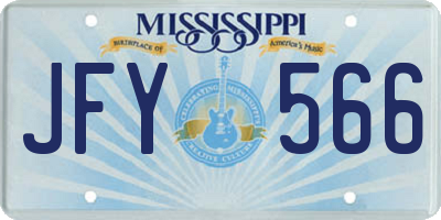 MS license plate JFY566