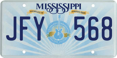 MS license plate JFY568