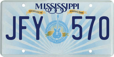 MS license plate JFY570