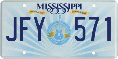 MS license plate JFY571
