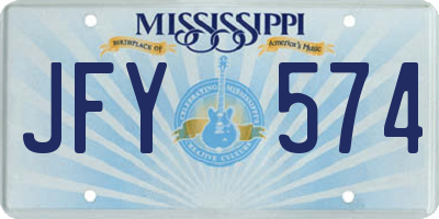 MS license plate JFY574