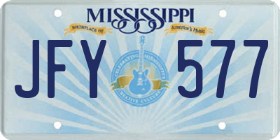 MS license plate JFY577