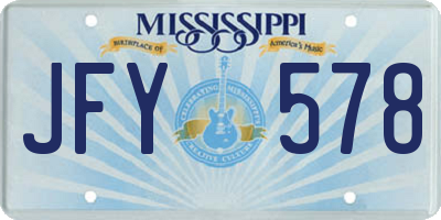 MS license plate JFY578