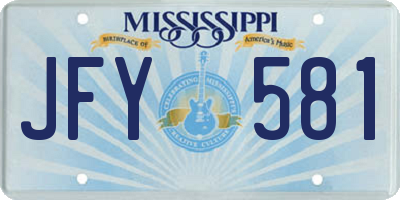 MS license plate JFY581