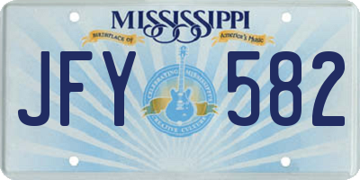 MS license plate JFY582