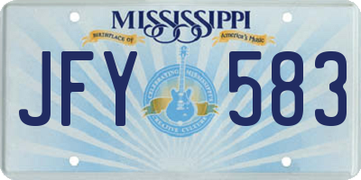 MS license plate JFY583