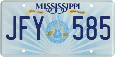 MS license plate JFY585