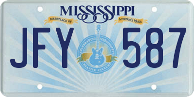 MS license plate JFY587