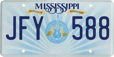 MS license plate JFY588