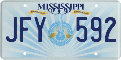 MS license plate JFY592