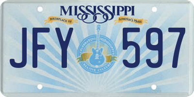 MS license plate JFY597