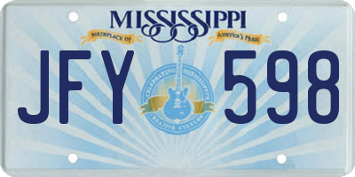 MS license plate JFY598