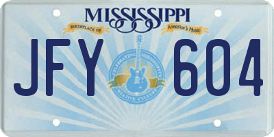 MS license plate JFY604