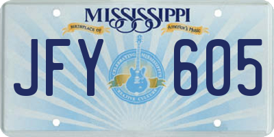 MS license plate JFY605
