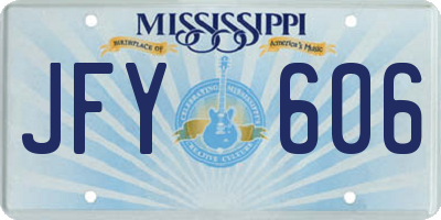 MS license plate JFY606