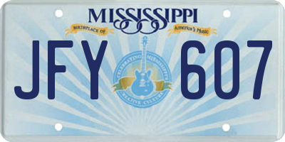 MS license plate JFY607