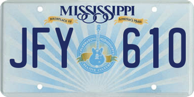 MS license plate JFY610