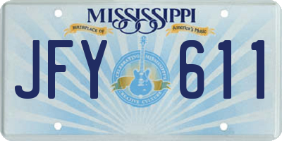 MS license plate JFY611