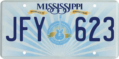 MS license plate JFY623
