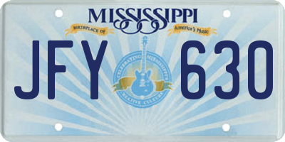 MS license plate JFY630