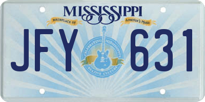 MS license plate JFY631