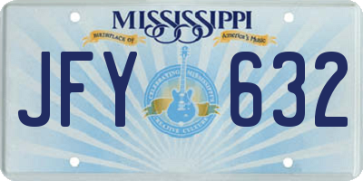 MS license plate JFY632