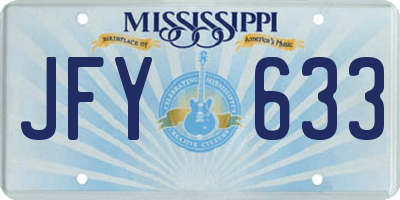 MS license plate JFY633