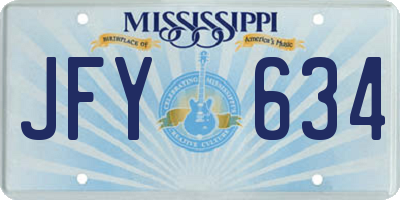 MS license plate JFY634