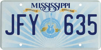 MS license plate JFY635