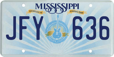 MS license plate JFY636