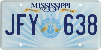 MS license plate JFY638
