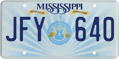 MS license plate JFY640