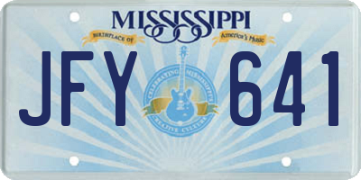 MS license plate JFY641