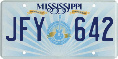 MS license plate JFY642