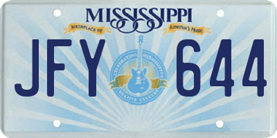 MS license plate JFY644