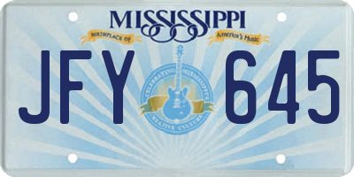 MS license plate JFY645