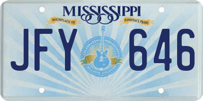 MS license plate JFY646