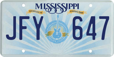 MS license plate JFY647