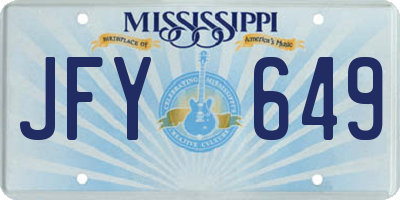 MS license plate JFY649