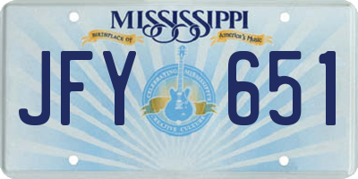 MS license plate JFY651