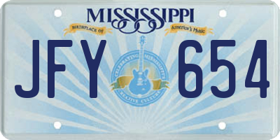 MS license plate JFY654