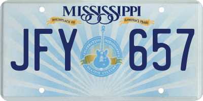 MS license plate JFY657