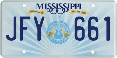 MS license plate JFY661