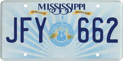 MS license plate JFY662