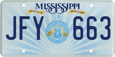 MS license plate JFY663