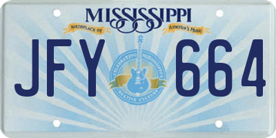 MS license plate JFY664
