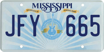 MS license plate JFY665
