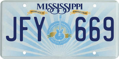 MS license plate JFY669