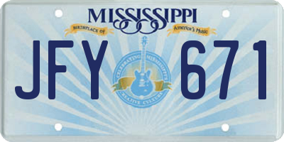 MS license plate JFY671
