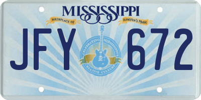 MS license plate JFY672